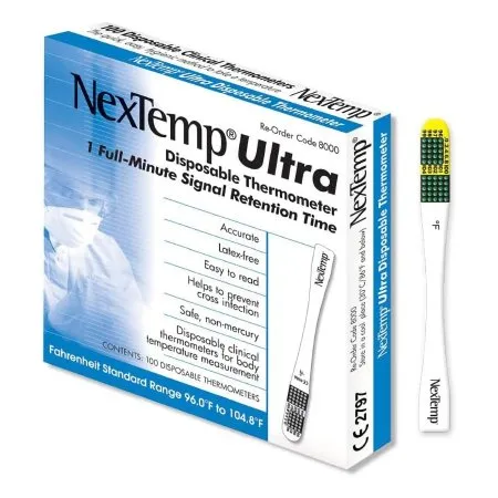 Medical Indicators - NexTemp - 8000-20 - Disposable Oral Thermometer Nextemp 96 To 104.8 °f Color Dots Display
