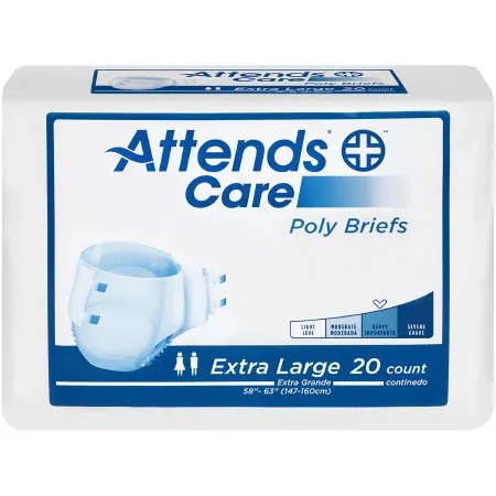 Attends Healthcare Products - Attends Care - BRHC40 -  Unisex Adult Incontinence Brief  X Large Disposable Moderate Absorbency