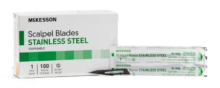 McKesson - 1641 - Brand Surgical Blade Brand Stainless Steel No. 11 Sterile Disposable Individually Wrapped