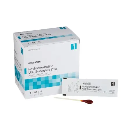 McKesson - 986 - Impregnated Swabstick 10% Strength Povidone Iodine Individual Packet Sterile