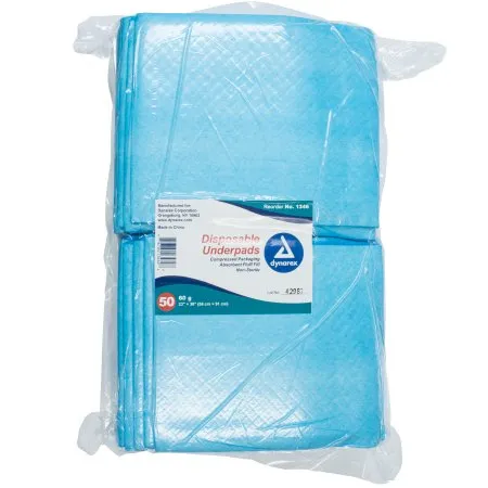 Dynarex - From: 1341 To: 1348 - Disposable Underpad 23 X 36 Inch Fluff Light Absorbency