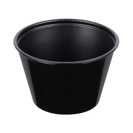 RJ Schinner - Solo - P400BLK - Co  Souffle Cup  4 oz. Black Plastic Disposable