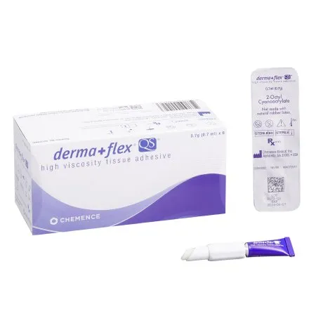 Chemence Medical - Derma+Flex QS - QS70806-01 - Skin Adhesive Derma+flex Qs 0.7 Ml High Viscosity Precision And Dome Applicator Tip 2-octyl Cyanoacrylate