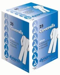 Dynarex - 2149 - Coverall One Size Fits Most White Disposable Nonsterile