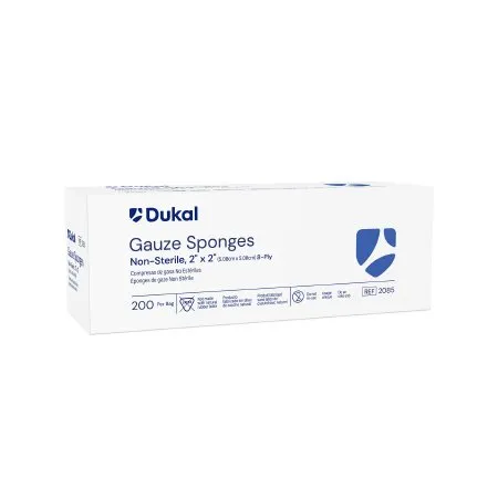 Dukal - 2085 - Gauze Sponge, 2" x 2", Non-Sterile, 8-Ply, 200/bg, 25 bg/cs (160 cs/plt)