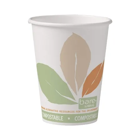 RJ Schinner Co - Bare Eco-Forward - 412PLN-J7234 - Drinking Cup Bare Eco-Forward 12 oz. Leaf Print Paper Disposable