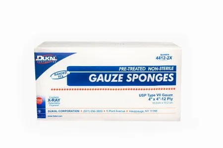 Dukal - From: 4412-2X To: 4812-2X - Gauze Sponge, Non Sterile, Hospital Fold, 8 Ply