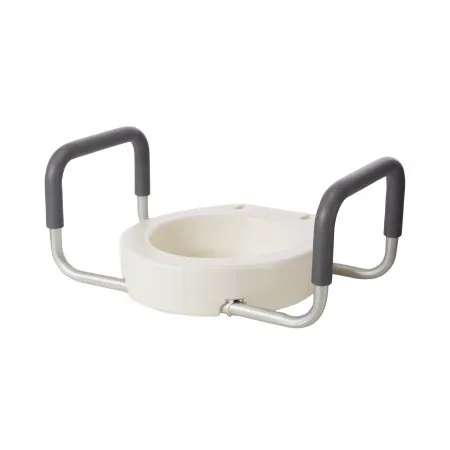 Drive Devilbiss Healthcare - 12402 - Drive Medical drive Raised Toilet Seat with Arms drive 3 1/2 Inch Height White 300 lbs. Weight Capacity