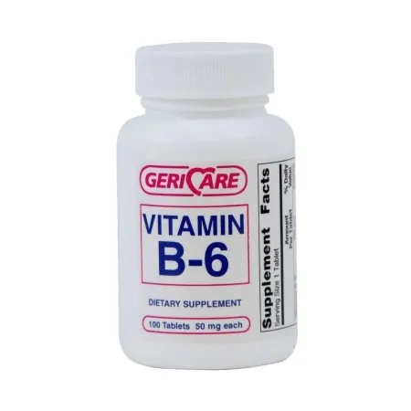 Geri-Care - 853-01-GCP - Vitamin Supplement Geri-Care Vitamin B6 50 mg Strength Tablet 100 per Bottle