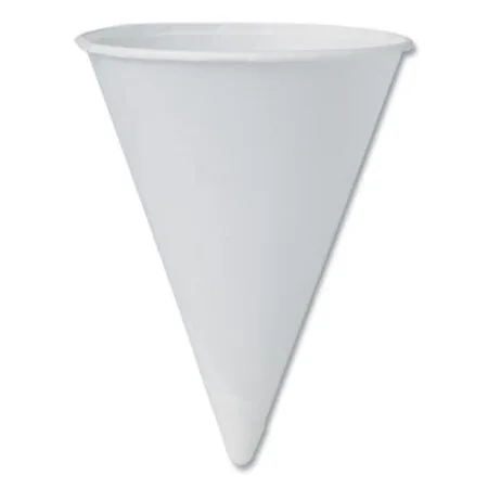 Solo - SCC-4R2050 - Cone Water Cups, Proplanet Seal, Cold, Paper, 4 Oz, Rolled Rim, White, 200/bag, 25 Bags/carton