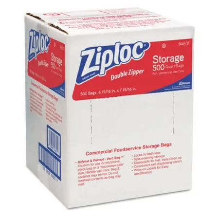 Fisher Scientific - Ziploc - 502004564 - Reclosable Bag Ziploc 7 X 8 Inch Plastic Clear Zipper Closure