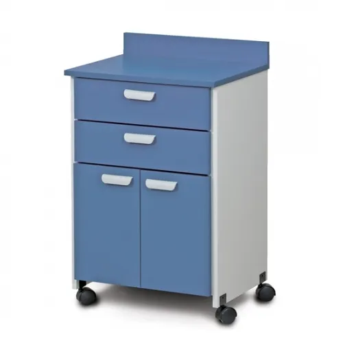 Clinton Industries - 8922-AF - 2 drawer/2 door mobile cabinet w/molded top-Fashion Finish
