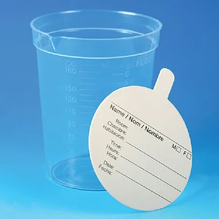 Globe Scientific - 5924 - Mini Beaker, 6.5 oz, Pour Spout, PP, with Paper Lids, 25/pk, 20 pk/cs