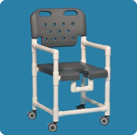 IPU - Elite - ELT817G - Shower Chair Elite Fixed Arms PVC Frame With Backrest 21 Inch Seat Width 325 lbs. Weight Capacity