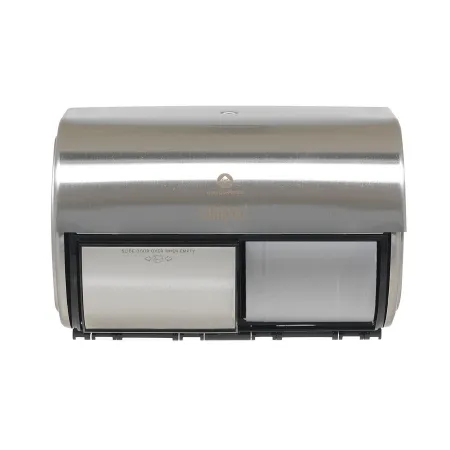 Georgia Pacific - Compact 2-Roll Side-by-Side - 56798 - Toilet Tissue Dispenser Compact 2-roll Side-by-side Faux Stainless Plastic Manual 2 Rolls Wall Mount
