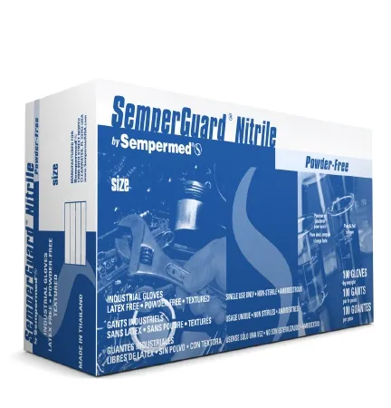 Sempermed USA - SemperGuard - INIPFT104 - General Purpose Glove Semperguard Large Nitrile Blue 9 Inch Beaded Cuff Nonsterile