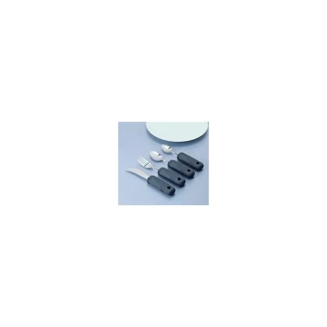 Alimed - Sure Grip - 80857 - Teaspoon Sure Grip Right-Left Handed / Bendable Black Stainless Steel / Nylon-Coated