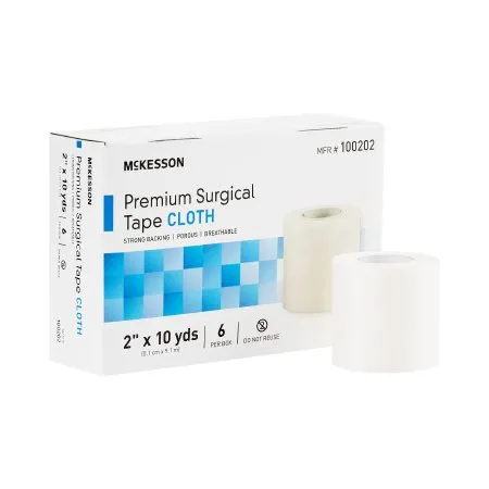 McKesson - 100202 - Medical Tape White 2 Inch X 10 Yard Silk Like Cloth NonSterile
