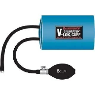 W.A. Baum - Calibrated V-Lok - 1825SW - Reusable Blood Pressure Cuff And Bulb Calibrated V-lok 33 To 47 Cm Arm Polyester Fabric Cuff Large Adult Cuff