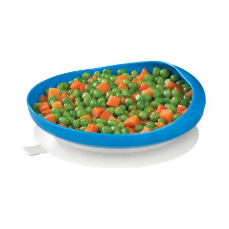 Maddak - 745350012 - Scoop Plate with Suction Cup Base Maddak Blue Reusable Plastic 6-1/4 Inch Diameter