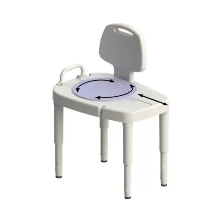 Maddak - 727142701 - Maddak Bath Transfer Bench Removable Arm Rail 16 to 23 Inch Seat Height 450 lbs. Weight Capacity