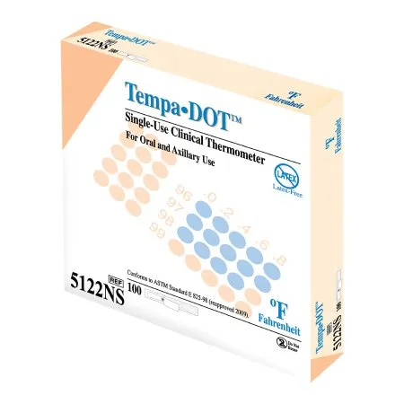 Medical Indicators - 5122NS - Tempa·DOT Disposable Oral Thermometer Tempa·DOT 99 to 104 °F Color Dots Display