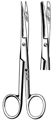 Sklar - 22-1645 - Operating Scissors Sklar 4-1/2 Inch Length Or Grade Stainless Steel Nonsterile Finger Ring Handle Curved Blunt Tip / Blunt Tip