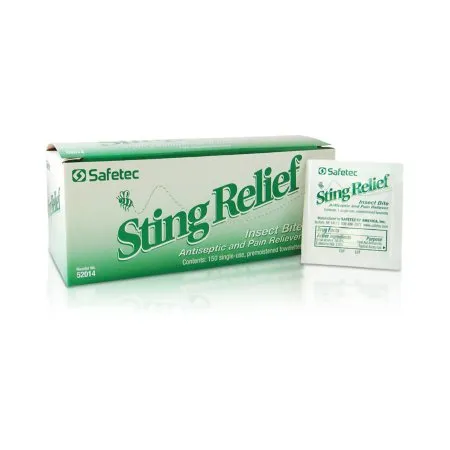 Safetec - 52014 - Sting Relief Wipe 150-bx 20 bx-cs -Not Available for Sale into Canada-