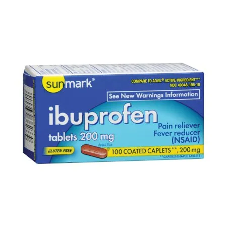 McKesson - sunmark - 49348019610 - Pain Relief sunmark 200 mg Strength Ibuprofen Tablet 100 per Bottle