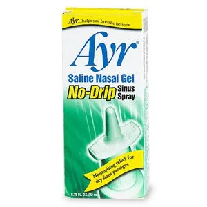 BF Ascher - Ayr Saline Nasal Gel No-Drip Sinus Spray - 00225052848 - Nasal Moisturizer Ayr Saline Nasal Gel No-Drip Sinus Spray 0.75 oz.