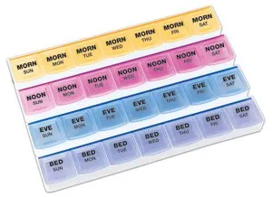 Apex-Carex - Mediplanner - 70069B - Pill Organizer Mediplanner Standard Size 7 Day 4 Dose