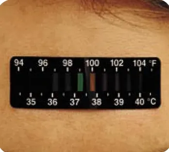 Deroyal - LCD Sensostrip - 81-010000 - Single Patient Skin Thermometer LCD Sensostrip 92 to 104 °F Line Indicator Display