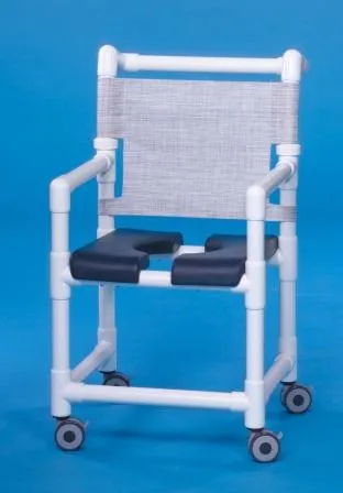 IPU - SC716N-NAVY MESH - Shower Chair Ipu Fixed Arms Pvc Frame Mesh Backrest 17-1/4 Inch Seat Width 300 Lbs. Weight Capacity