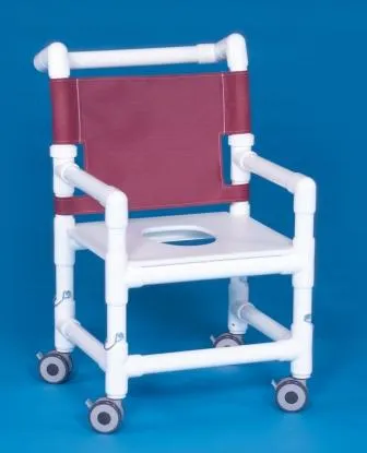 IPU - PD SC26 P FS - Shower Chair Ipu Fixed Arms Pvc Frame Mesh Backrest With Pushbar 16 Inch Seat Width 250 Lbs. Weight Capacity