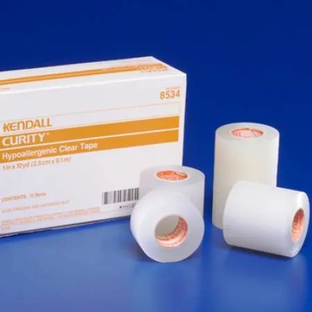 Cardinal - Kendall Hypoallergenic Clear - From: 8533C To: 8534C -  Hypoallergenic Medical Tape  Transparent 1/2 Inch X 10 Yard Plastic NonSterile