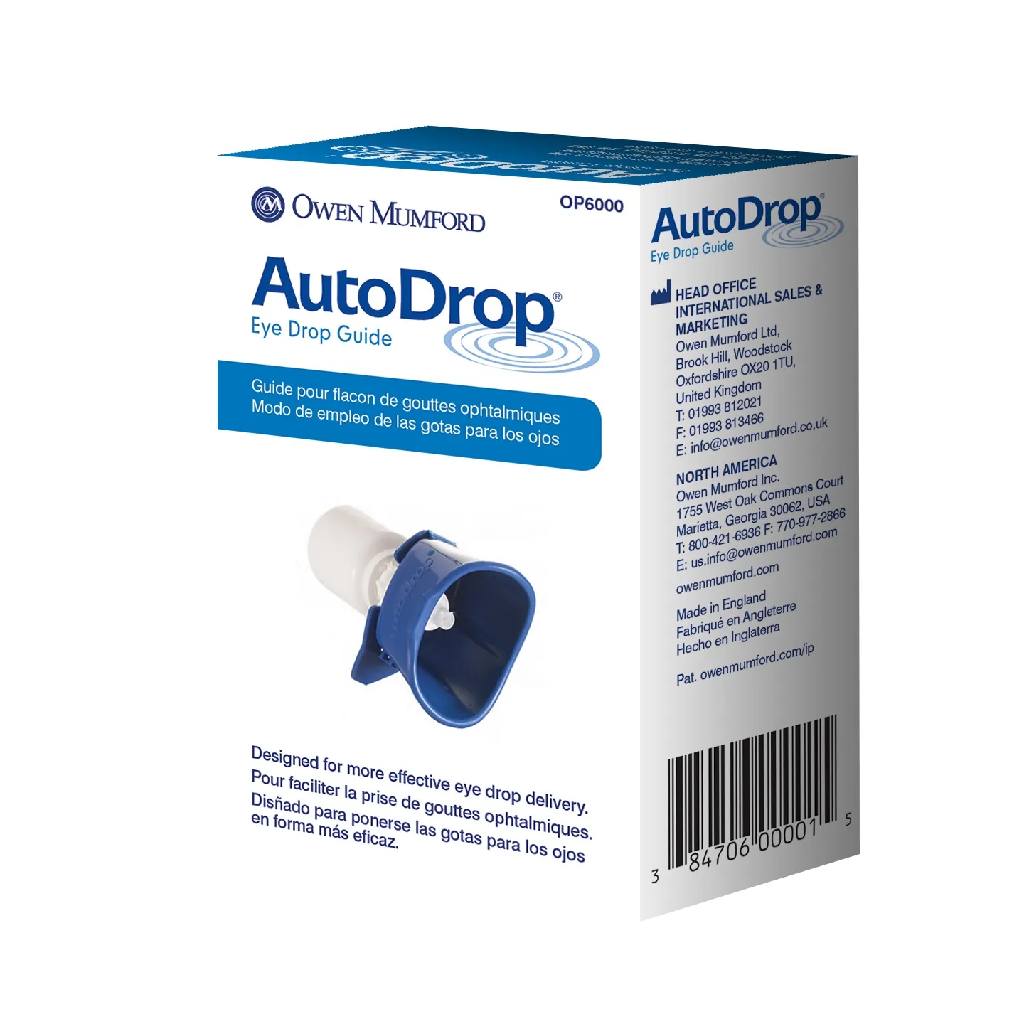 Owen Mumford - Op6000 - Autodrop Eye Opener. Clips Onto The Majority Of Eyedrop Bottles, Holds The Eye Open And Ensures Eyedrops Are Delivered Simply And Effectively Into The Correct Part Of The Eye.