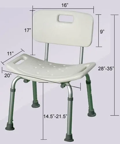 Alex Orthopedics - From: P8021 To: P8029 - Tool Free Bath Bench With Back Retail Pack