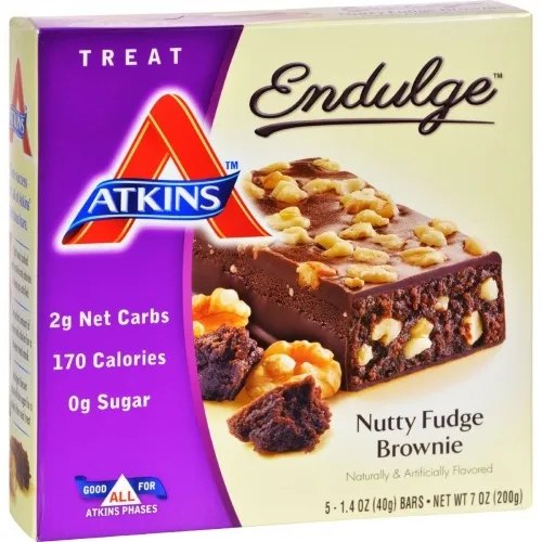 Atkins - 3107542 - 922781 - Endulge Bar Nutty Fudge Brownie - 5 Bars