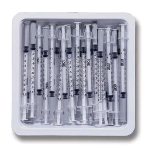 BD Becton Dickinson - 305950 - Tray, 1mL Allergist, 1mL, 27 G x &frac12;" SafetyGlide&#153; Permanently Attached, Regular Bevel Needle, 25/tray, 40 tray/cs (36 cs/plt) (Continental US Only)