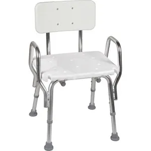 Healthsmart - From: 522-1733-1900 to  6452217331900each - Shower Chair Healthsmart Heavy Duty Wt. Cap. 350 Lbs. 522-1733-1900 W/Back & Arms 52217351900 Dmi With Backrest Aluminum Frame