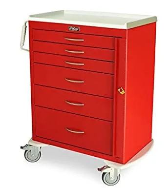 Capsa Healthcare - AM9MC-LCR-K-DR221 - Intermediate Cart, Light Keyless Lock, (2) Drawers 2) Drawers and (1) Drawer (DROP SHIP ONLY)