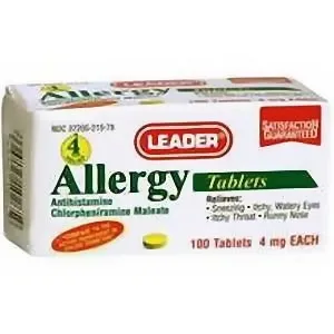 Cardinal Health - 2302966 - Leader Allergy Relief Tablets 4 mg (100 Count)