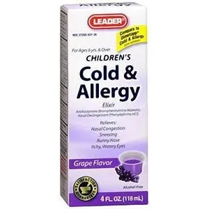 Cardinal Health - 3738291 - Leader Cold and Allergy Elixir, 4 oz.