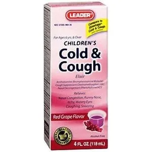 Cardinal Health - 3922507 - Leader Cold and Cough Elixir