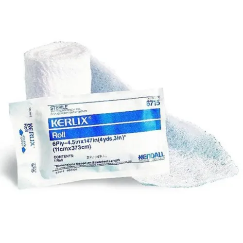 Cardinal - Kerlix - 6716 -  Fluff Bandage Roll  4 1/2 Inch X 3 1/10 Yard 1 per Pouch Sterile 8 Ply Roll Shape