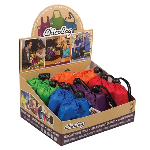 ChicoBag - From: 233223 To: 233309 - Shopping Bags Original, Assorted 10 Pack with Display Box Original