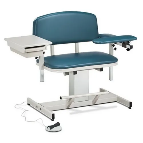 Clinton - From: 15-4515 To: 15-4518 - Power Series Phlebotomy Chair, Extra wide, Padded Flip Arm, Drawer