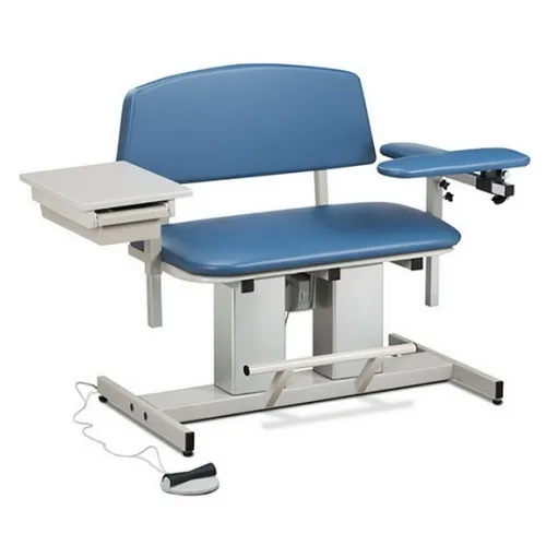 Clinton - From: 15-4519 To: 15-4520 - Power Series Phlebotomy Bariatric Chair, Padded Flip Arm, Drawer