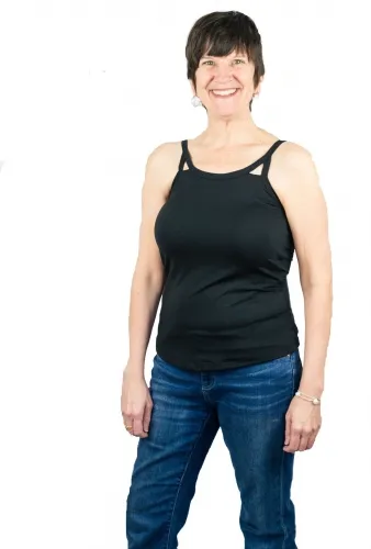 Complete Shaping - CS-COT-BL-LC - Cut-out Tank Top / Camisole With Built-in Prosthetics