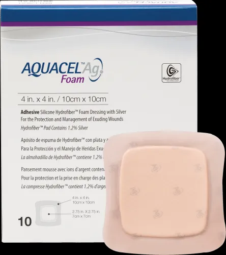 Convatec - Aquacel Ag - 420681 -  Silver Foam Dressing  4 X 4 Inch Square Sterile